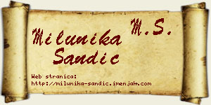 Milunika Sandić vizit kartica